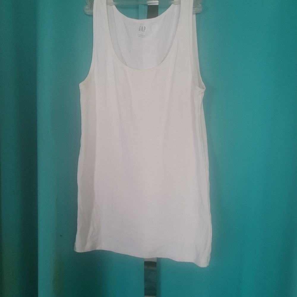 GAP White Scoop Neck Tank L Cotton